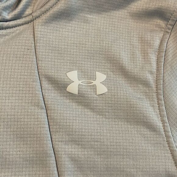 MENS UNDER ARMOUR LIGHT GRAY/SILVER FLEECE LINED FULL ZIP JACKET SIZE SMALL - Picture 3 of 6